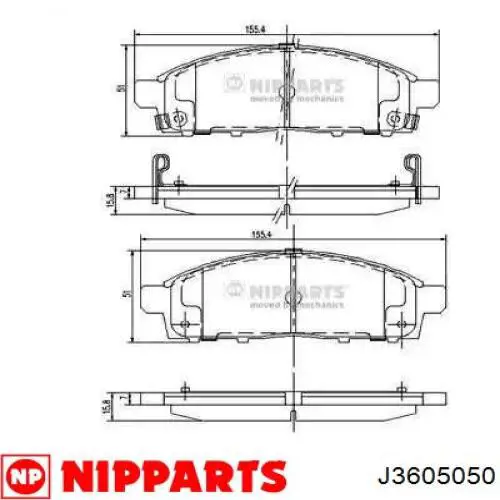 Передние тормозные колодки J3605050 Nipparts