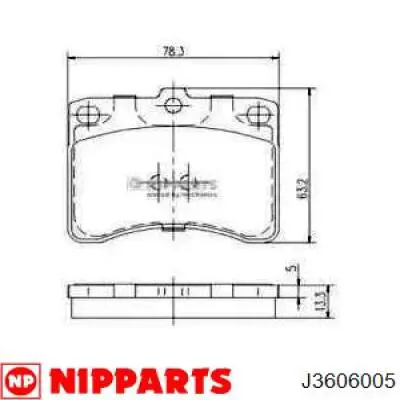 Передние тормозные колодки J3606005 Nipparts