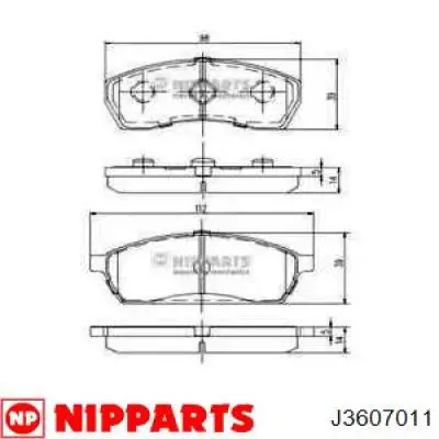 Передние тормозные колодки J3607011 Nipparts