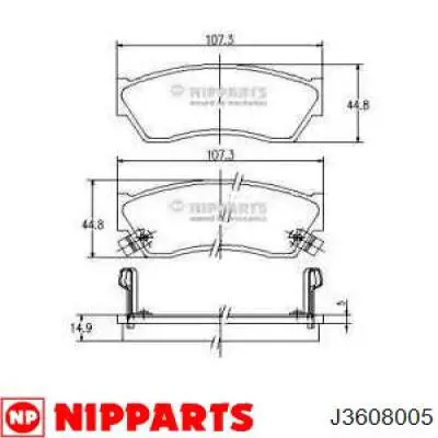 Передние тормозные колодки J3608005 Nipparts