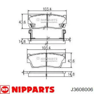 Передние тормозные колодки J3608006 Nipparts