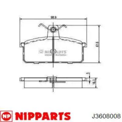 J3608008 Nipparts колодки тормозные передние дисковые