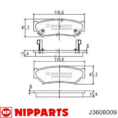 J3608009 Nipparts колодки тормозные передние дисковые