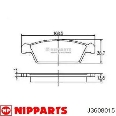 Передние тормозные колодки J3608015 Nipparts