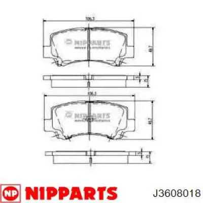 J3608018 Nipparts колодки тормозные передние дисковые