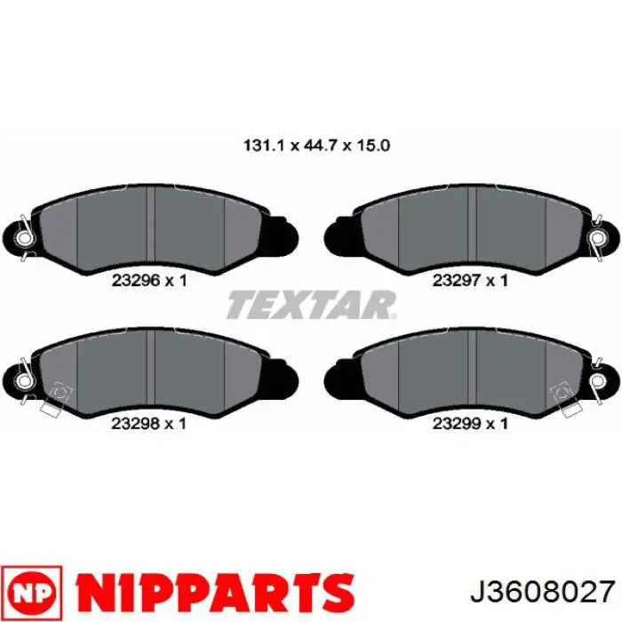 Купить J3608027 Nipparts Колодки тормозные