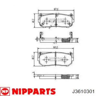 Задние тормозные колодки J3610301 Nipparts