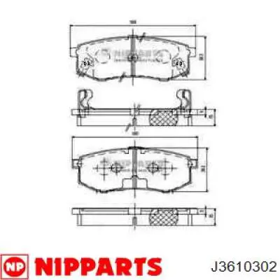 Колодки тормозные задние дисковые NIPPARTS J3610302