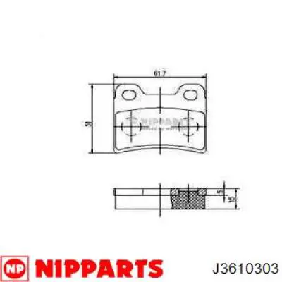 J3610303 Nipparts колодки тормозные задние дисковые
