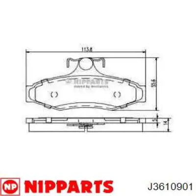 J3610901 Nipparts колодки тормозные задние дисковые