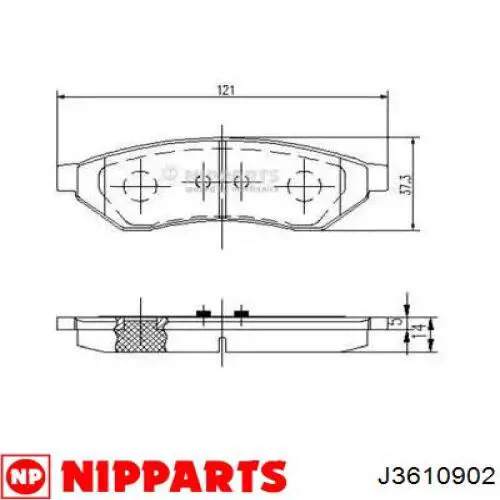 Задние тормозные колодки J3610902 Nipparts