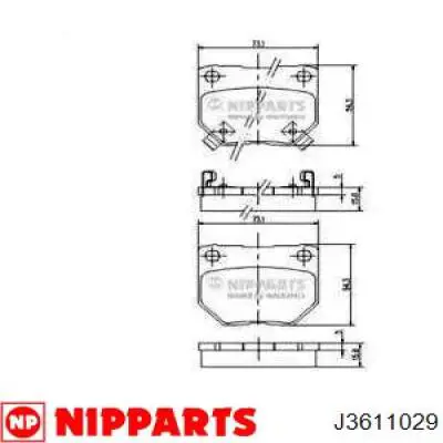 Задние тормозные колодки J3611029 Nipparts