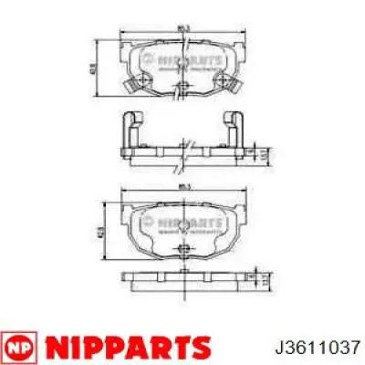 Задние тормозные колодки J3611037 Nipparts