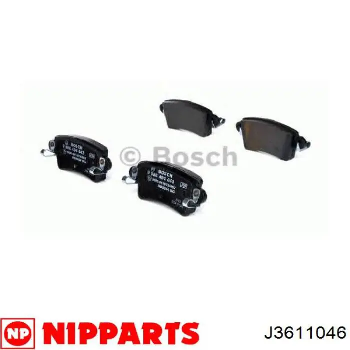 Купить J3611046 Nipparts Колодки тормозные задние, дисковые
