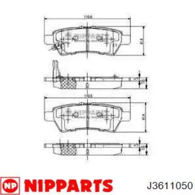 Задние тормозные колодки J3611050 Nipparts