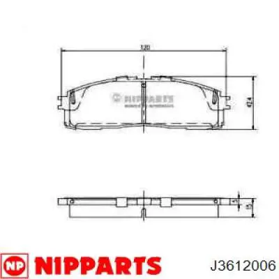 Задние тормозные колодки J3612006 Nipparts