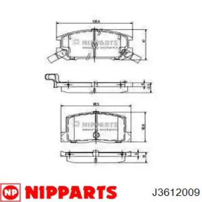 Задние тормозные колодки J3612009 Nipparts