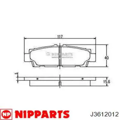 J3612012 Nipparts задние тормозные колодки