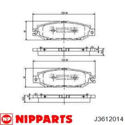 Задние тормозные колодки J3612014 Nipparts