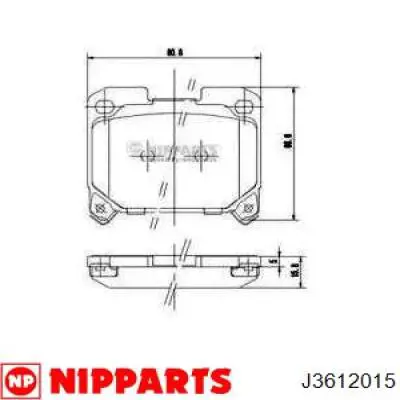 Задние тормозные колодки J3612015 Nipparts