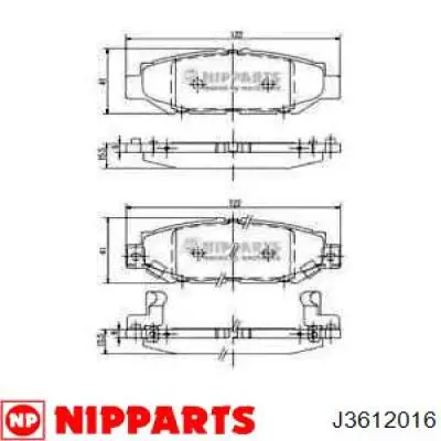 Задние тормозные колодки J3612016 Nipparts