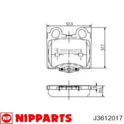 Задние тормозные колодки J3612017 Nipparts