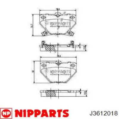 J3612018 Nipparts колодки тормозные задние дисковые