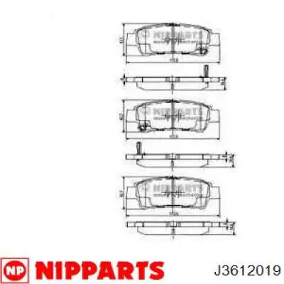 Задние тормозные колодки J3612019 Nipparts