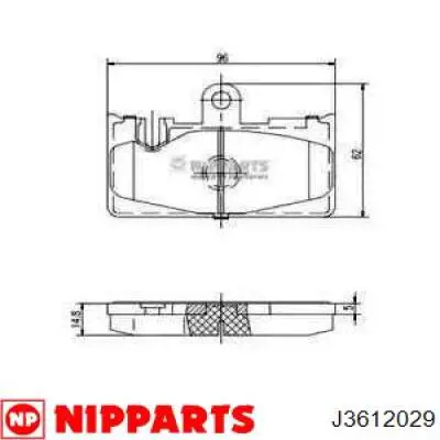 Задние тормозные колодки J3612029 Nipparts