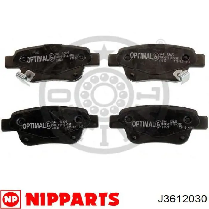 Купить J3612030 Nipparts Колодки тормозные задние, дисковые