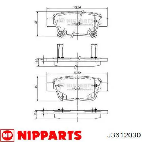 J3612030 Nipparts колодки тормозные задние дисковые