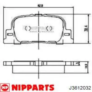 Задние тормозные колодки J3612032 Nipparts