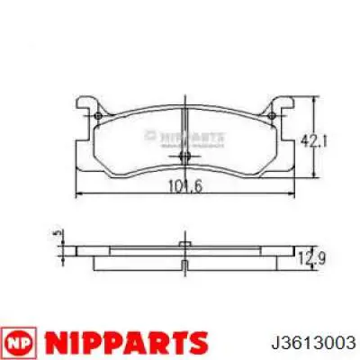 Задние тормозные колодки J3613003 Nipparts