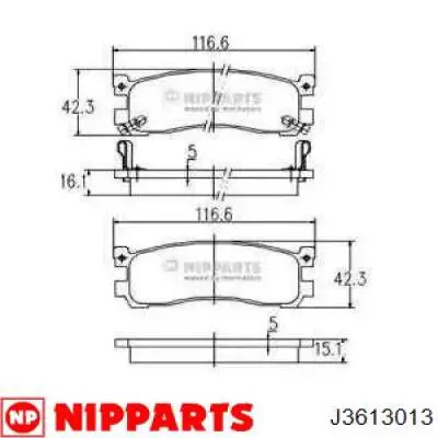 Задние тормозные колодки J3613013 Nipparts