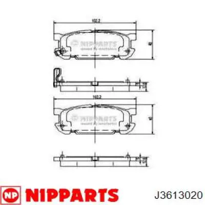 Задние тормозные колодки J3613020 Nipparts