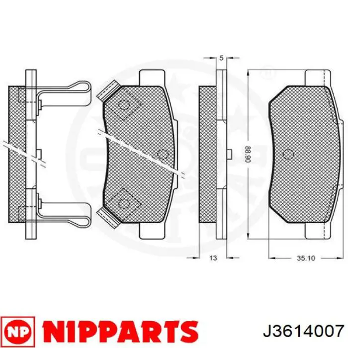 Задние тормозные колодки J3614007 Nipparts
