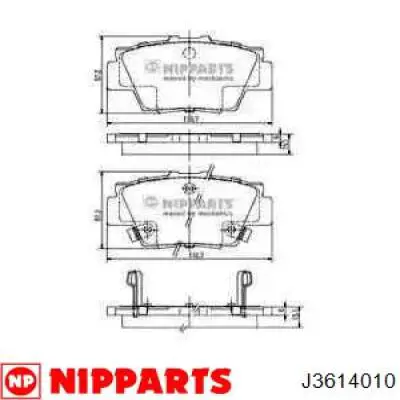 Задние тормозные колодки J3614010 Nipparts