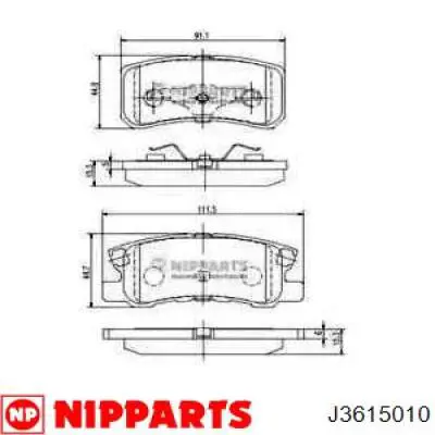 Колодки дисковые  Nipparts J3615010 цена, от 19.76 USD