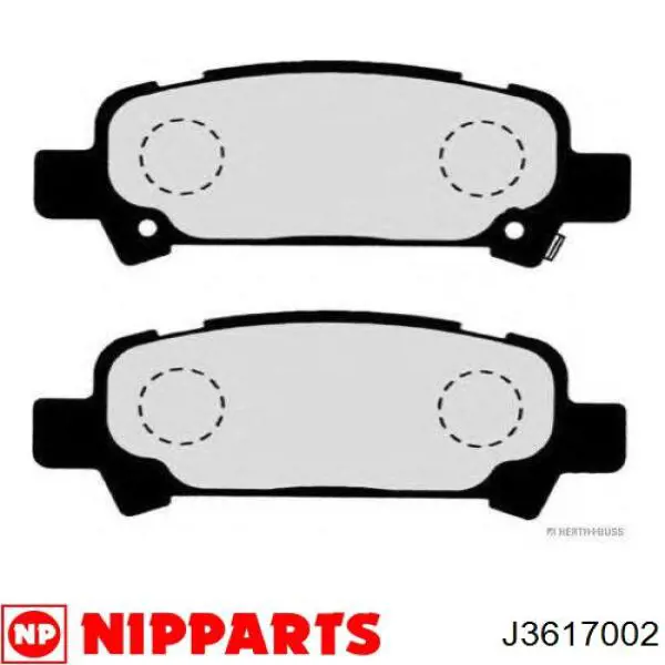 Купить J3617002 Nipparts Колодки тормозные задние, дисковые