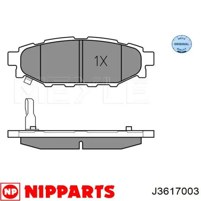 J3617003 Nipparts колодки тормозные задние дисковые