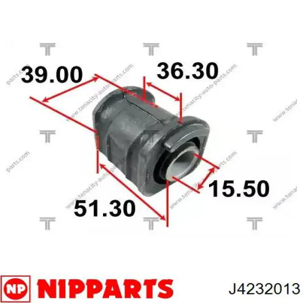 Купить J4232013 Nipparts Сайлентблок нижний передней подвески