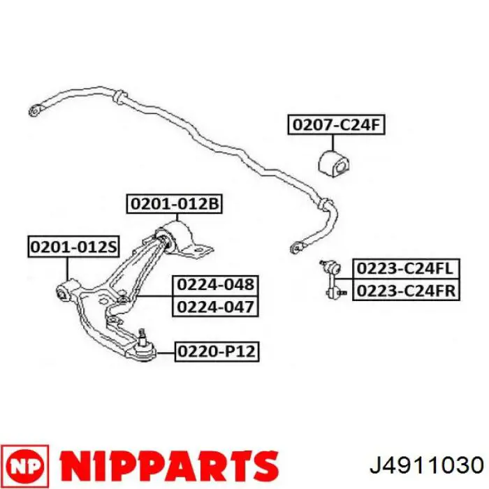 Правый рычаг передней нижней подвески Nipparts J4911030 цена, от 90.05 USD