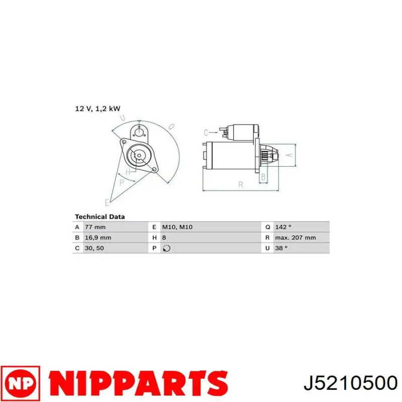 Motor de arranque J5210500 Nipparts