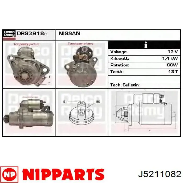 Motor de arranque J5211082 Nipparts