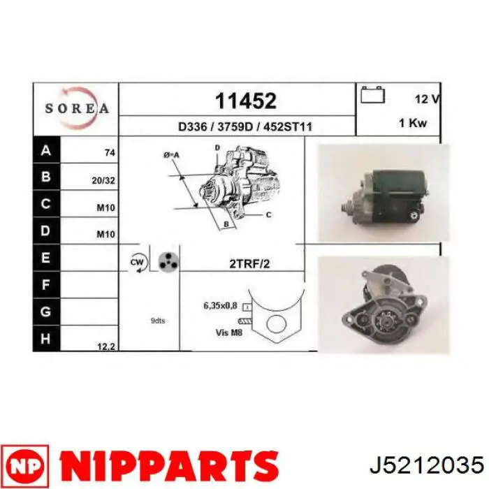 Motor de arranque J5212035 Nipparts