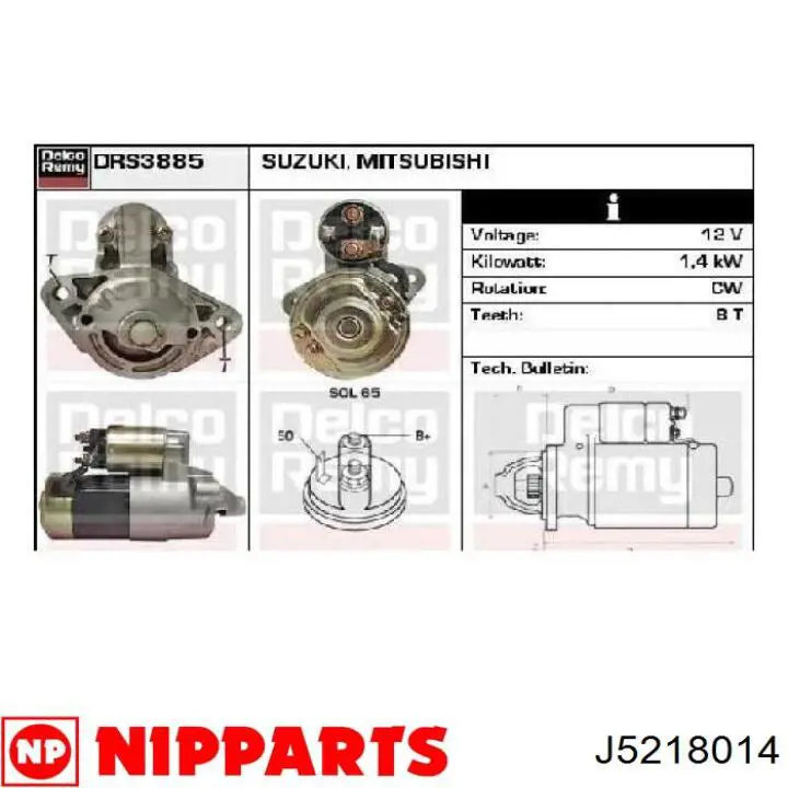 Motor de arranque J5218014 Nipparts