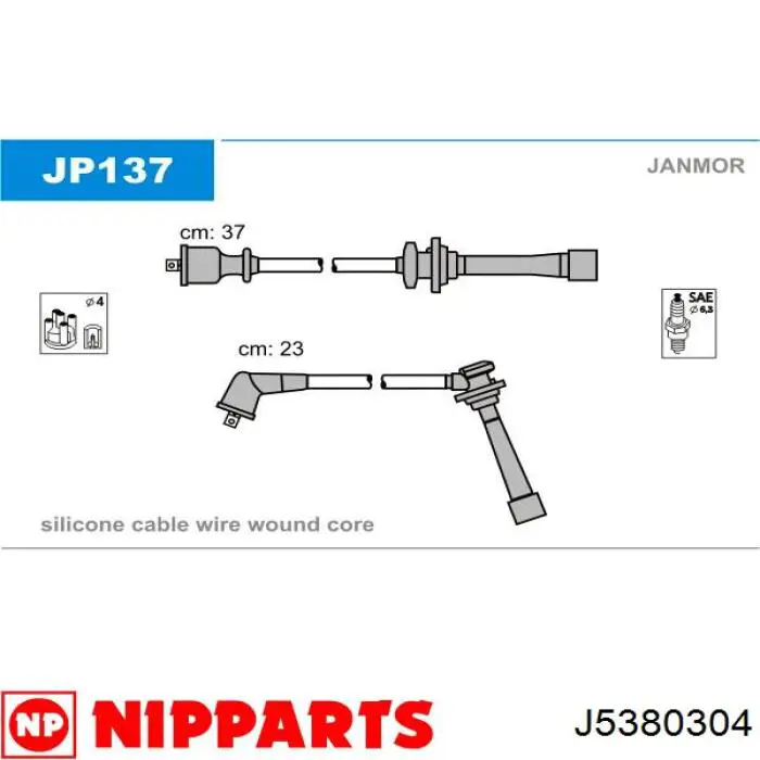 Juego de cables de encendido J5380304 Nipparts