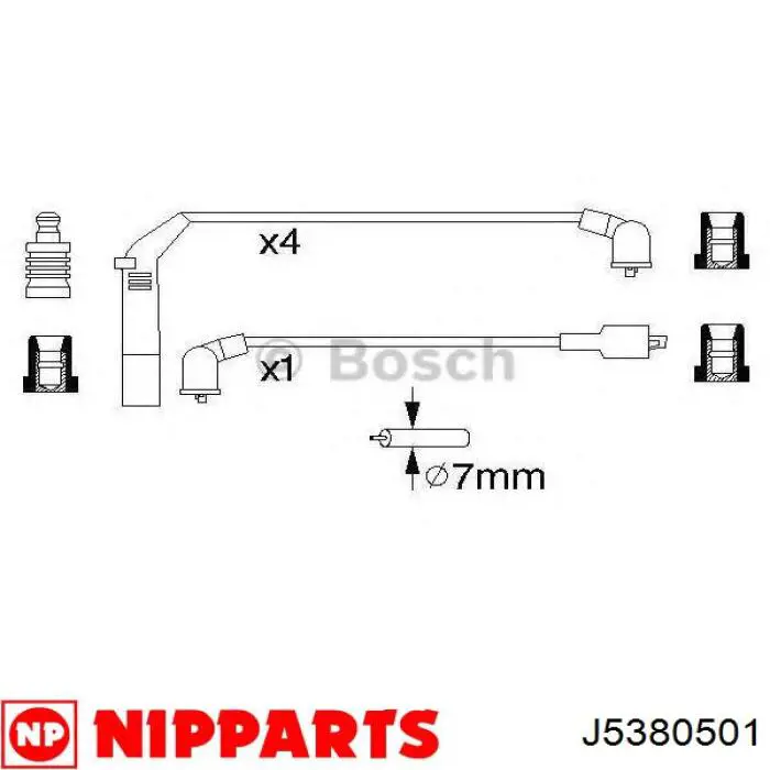 J5380501 Nipparts высоковольтные провода