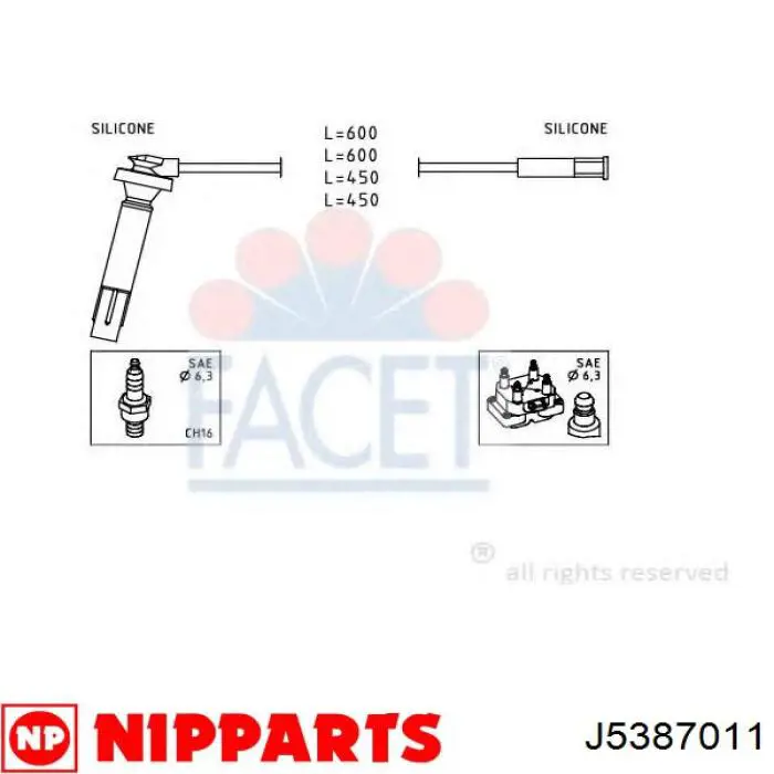 J5387011 Nipparts высоковольтные провода