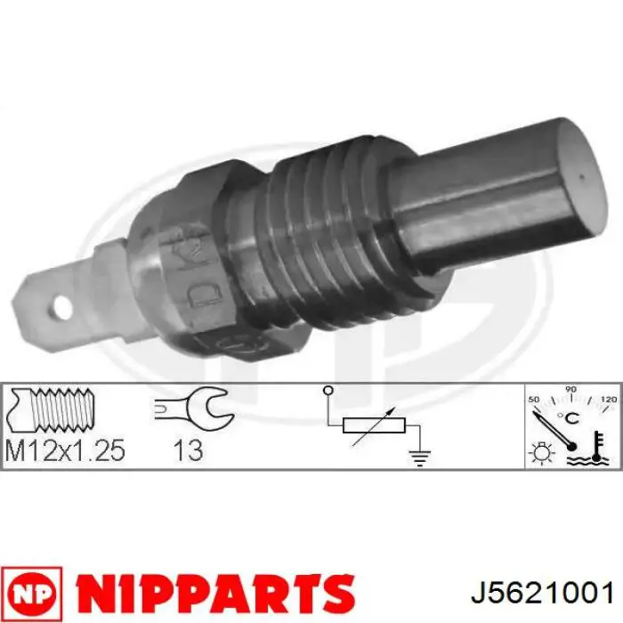Sensor de temperatura del refrigerante J5621001 Nipparts